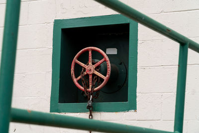 Close-up of clock on wall