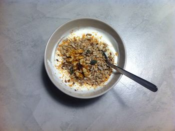 Directly above shot of food in bowl