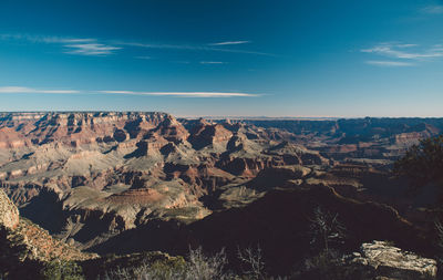 Aerial view of rock formations