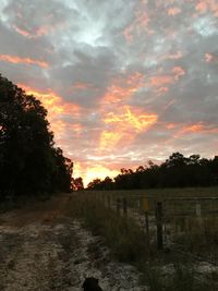Scenic view of field against sky during sunset