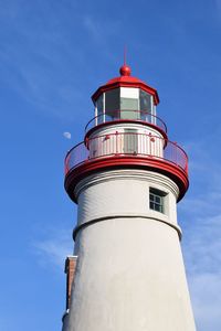 Low angle view of lighthouse against sky