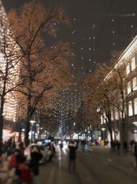 View of city street at night