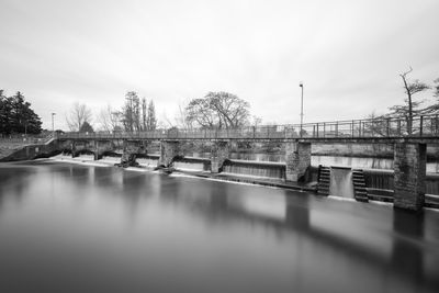 The river tone flowing through french weir in taunton in somerset