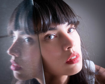 Close-up portrait of a young woman