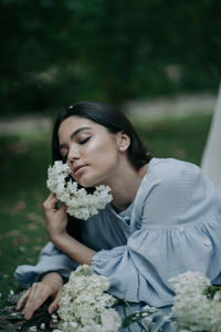 Young woman looking at camera