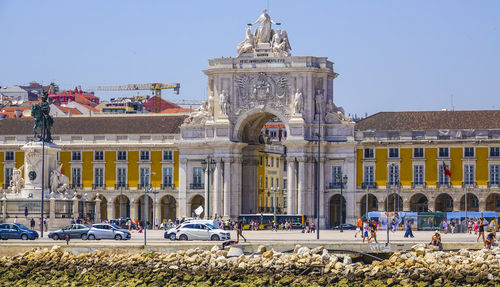 Group of people in front of building