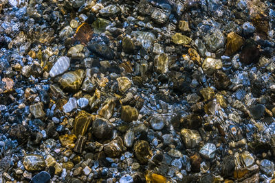Full frame shot of wet rock in river