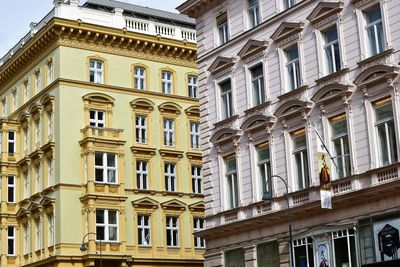 Low angle view of buildings in city