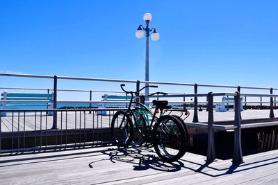 Bicycle against clear sky