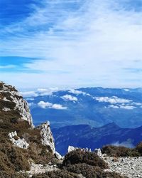 Scenic view of mountains against sky