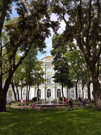 View of statue in city