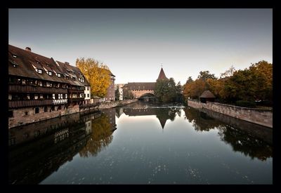 Reflection of buildings in water