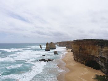 Scenic view of beach against sky
