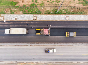 High angle view of car on street