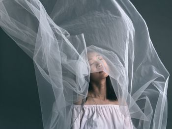 Woman in white veil