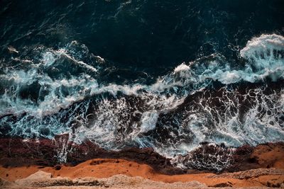 Waves against rocks