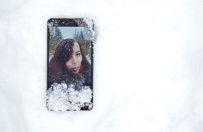 Woman in snow