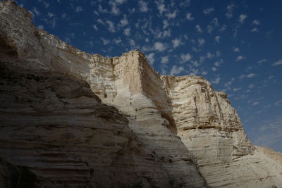 Low angle view of rock formation