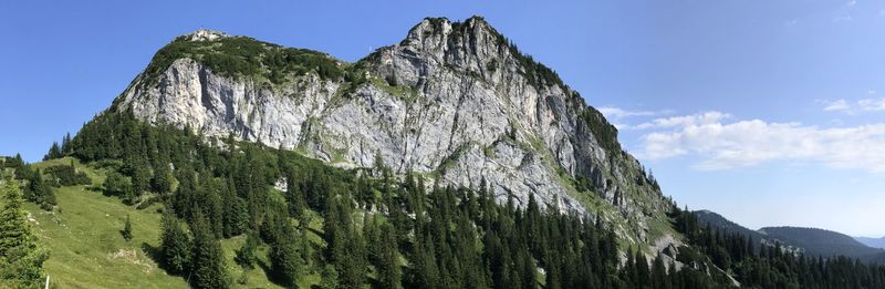 Low angle view of rocks against sky