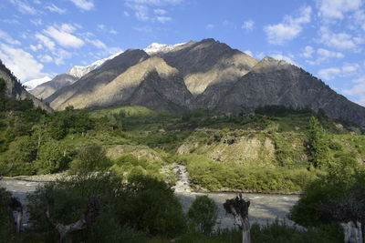 Scenic view of mountains against sky