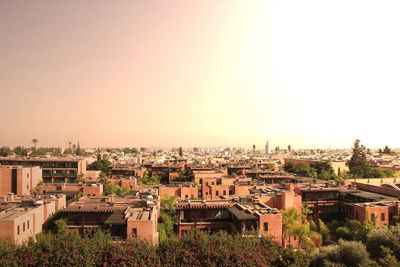 High angle view of townscape against sky