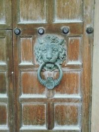 Close-up of wooden door