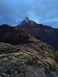 Scenic view of mountains against sky