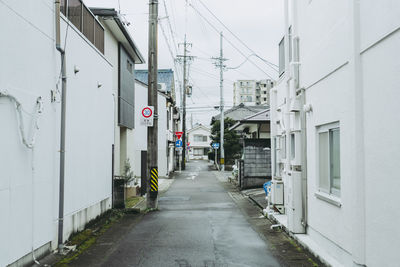 Road amidst buildings in city