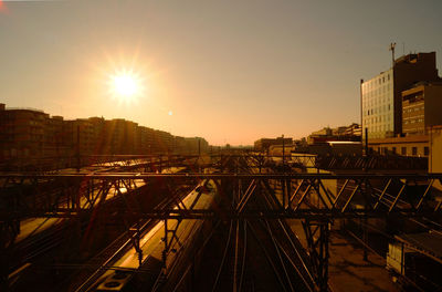 View of city at sunset