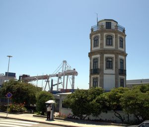 Low angle view of built structure against clear blue sky