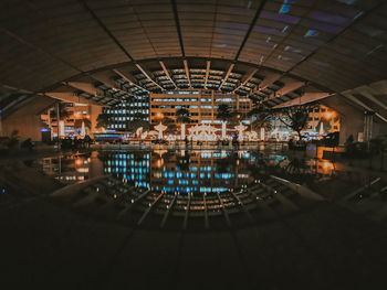 View of illuminated shopping mall