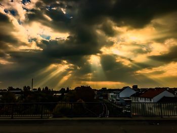 Dramatic sky over city