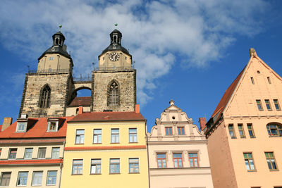 Low angle view of buildings against sky