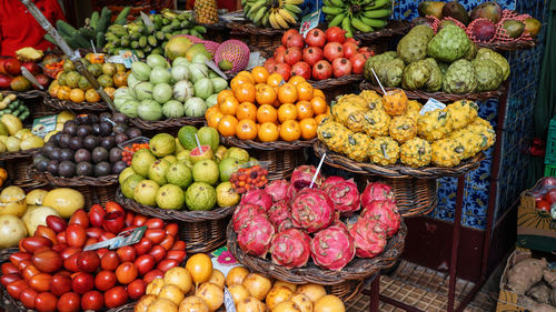 Exotic fruits in local market