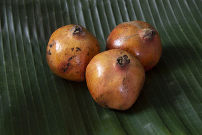 High angle view of fruits on table