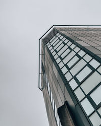 Low angle view of modern building against clear sky