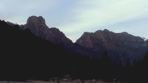 Scenic view of rocky mountains against sky