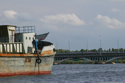 Bridge over river against sky