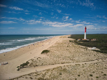 Sand beach nearby the lighthouse of la coubre, charente, france