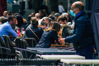 Group of people looking at music concert