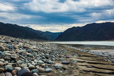 Scenic view of beach against sky