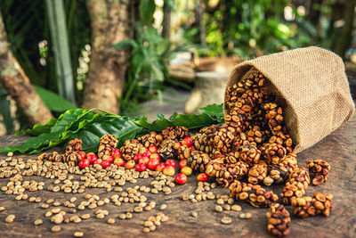 Close-up of fruits on table