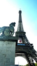 Low angle view of eiffel tower