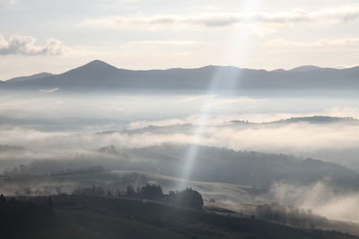 Scenic view of mountains against sky