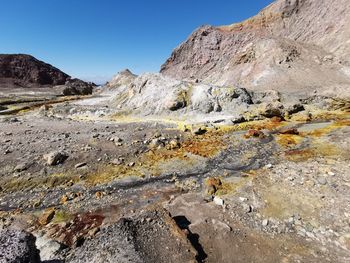 Hiking on white island, new zealand