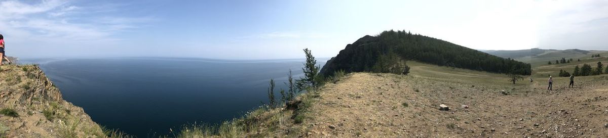 Panoramic view of mountains against sky