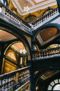 Low angle view of illuminated ceiling in building