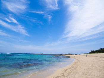 Scenic view of beach against sky