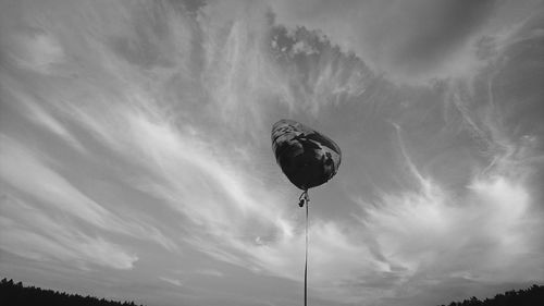 Low angle view of hot air balloon against sky