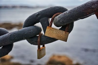 Close-up of padlock